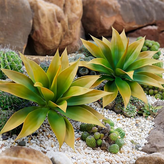 Fake Plants Artificial Agave Plants,Large UV Resistant Fake Agave