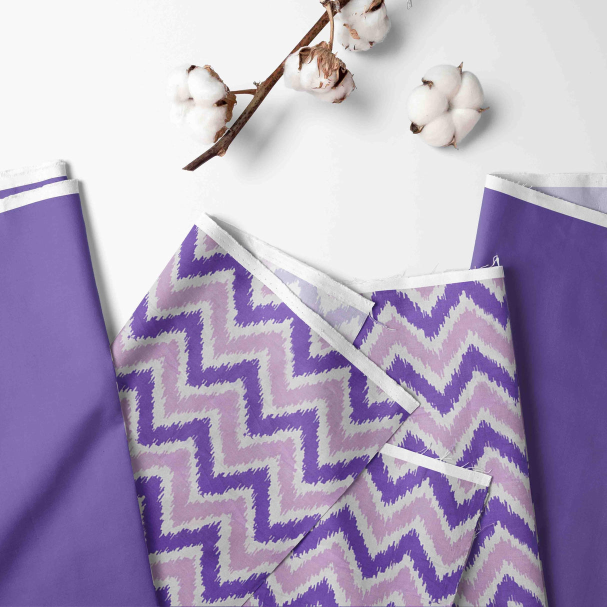 Match Ikat Chevron/Dots Purple