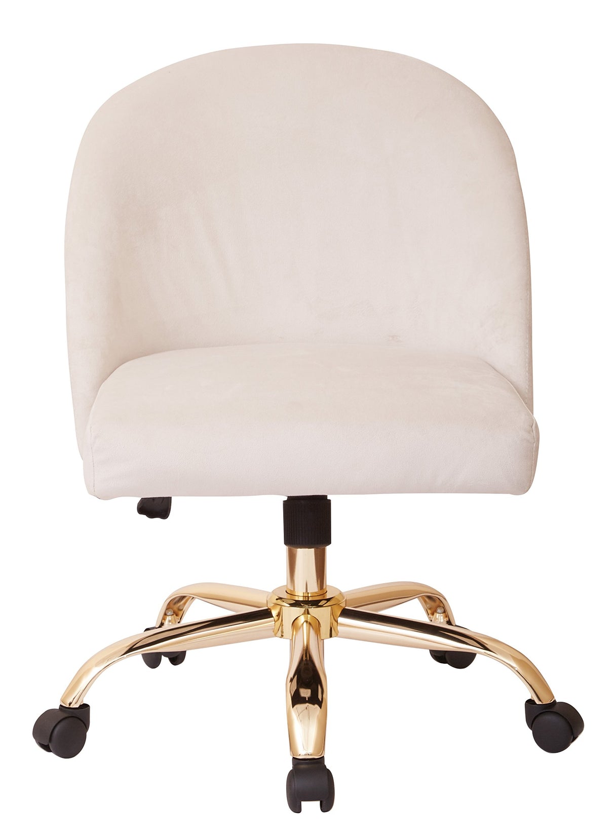 Layton Mid-Back Adjustable Office Chair with 5-Star Base, Gold Finish and Oyster Velvet