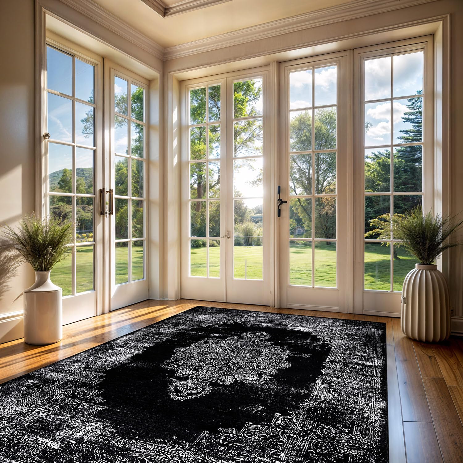 Printed Area Rugs with Ultra Thin Super Strong for Living Room Bedroom, Distressed