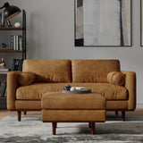 Morrison Mid-Century Modern 72 Inch Wide Sofa in Sienna Genuine Leather