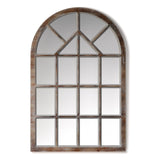 Grid Mirror 30x47 Wood Cathedral Window Pane Mirror - Arched Window Mirror