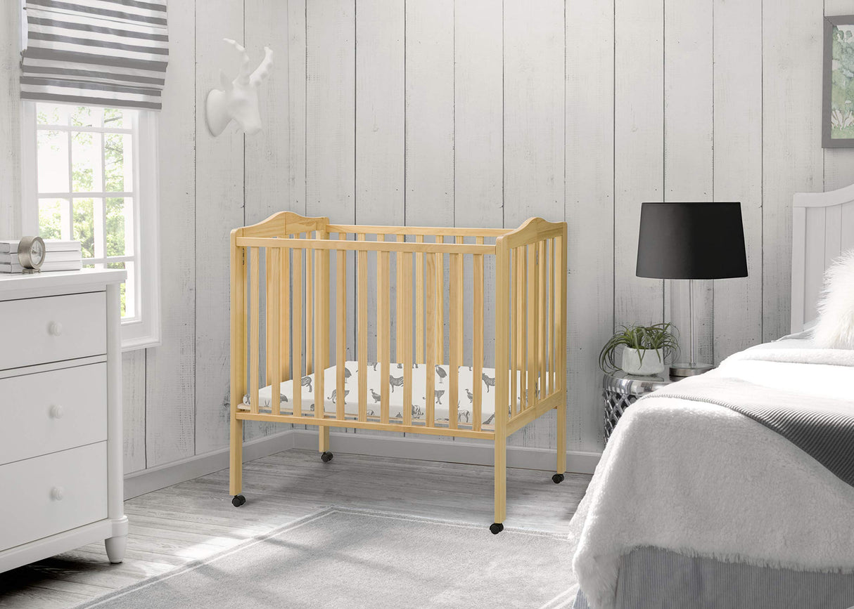 Folding Portable Mini Baby Crib with 1.5-inch Mattress - Greenguard Gold Certified,