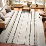 Large Area Rug 9x12 Rugs for Living Room Bedroom Bed Side Floor Office Dining Laundry Room Rug, Low Pile Boho Striped Printed Thin Carpet, Non Shedding Non Slip Stain Resistant Washable Area Rug