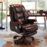 Jones Executive Office Chair with Massage,Genuine Leather Luxury Managerial Executive