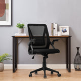 Mid-Back Swivel Ergonomic Office Chair with Adjustable Arms, Mesh Lumbar Support