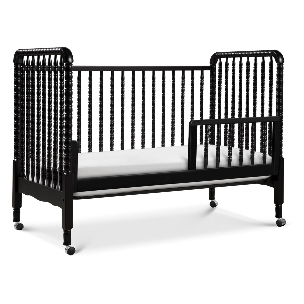 DaVinci Jenny Lind 3-in-1 Convertible Crib in Ebony, Removable Wheels, Greenguard Gold Certified