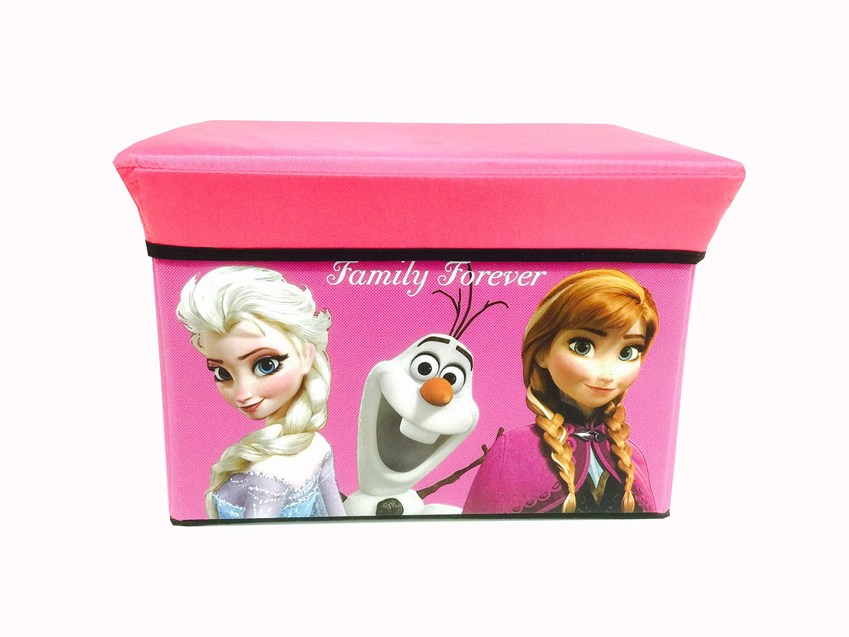 Elsa Anna & Olaf Foldable Storage Box & Stool (HOT PINK)