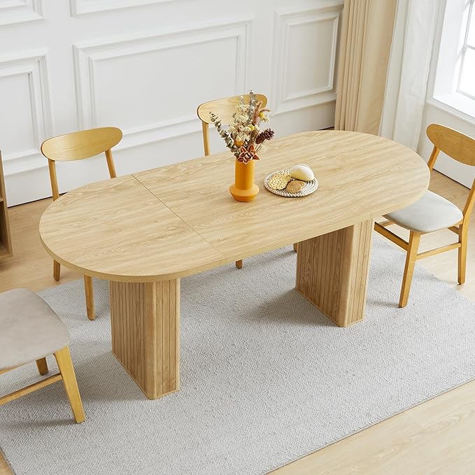 78 Inch Dining Table for 6 8 10, Modern Farmhouse Rectangular Kitchen Table, Long Dining