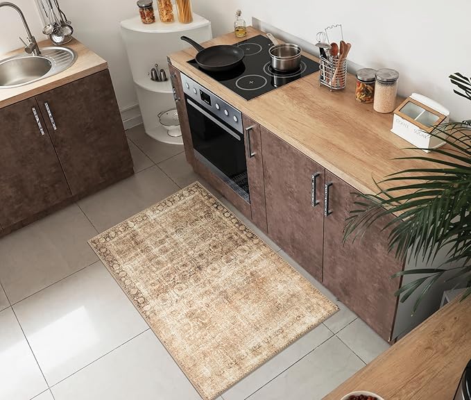 Machine Washable Area Rugs with Non-Slip Backing, Ideal for Hallway, Living Room
