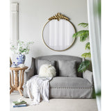Arched Wall Decor Mirror with Metal Frame - Gold 36" x 41"