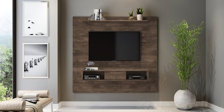 2-shelf 70-inch TV Board,Engineered Wood, Distressed Brown