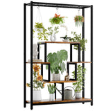 Indoor Tall Plant Stand, 70.9 inches Large Metal Plant Shelf with 10 Hanging Hooks