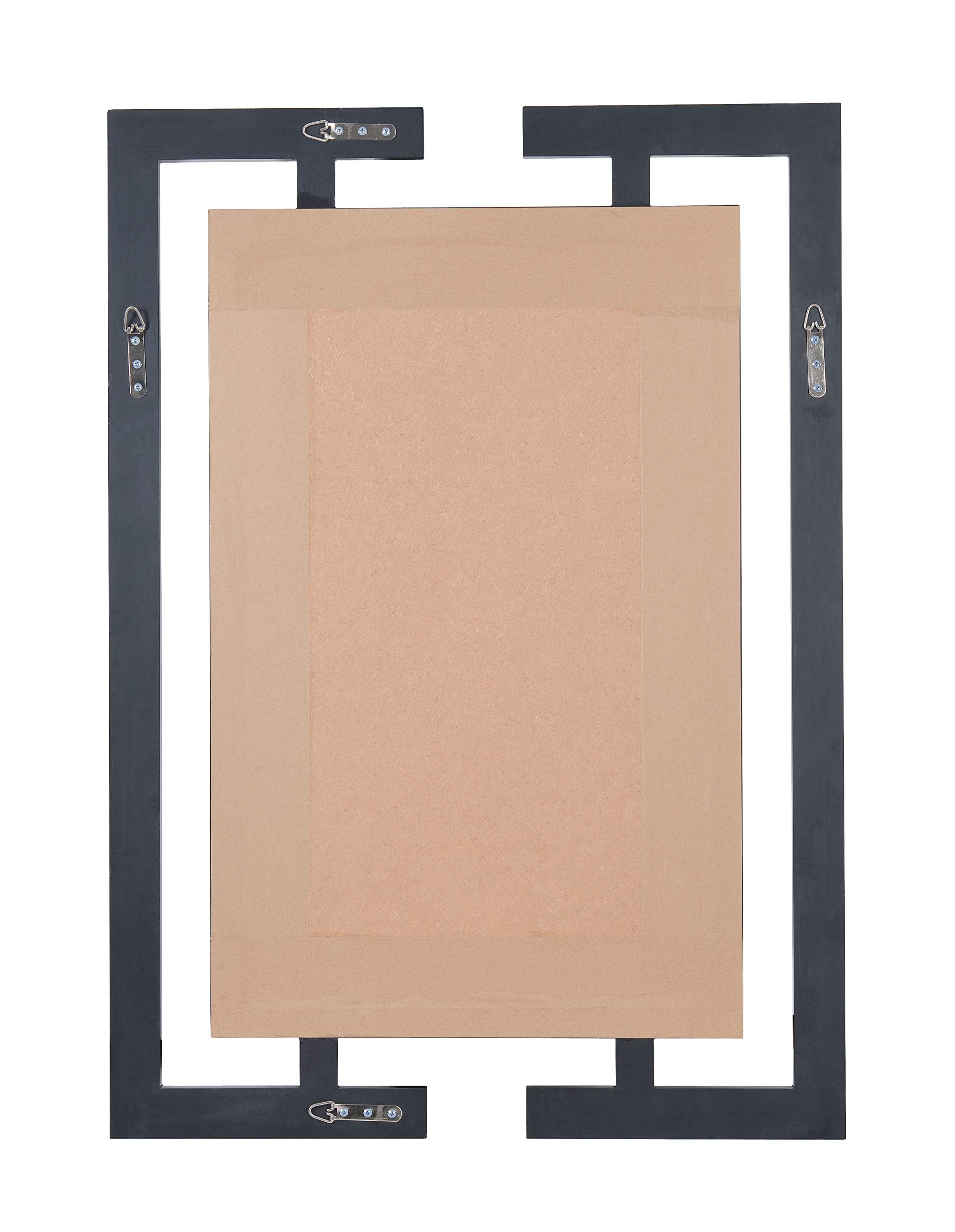 Casual Wall Mirror ,41 Inch Height, 0.75 Inch Length, 29 Inch Width with Gloss Black