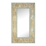 57 Inch Accent Wall Mirror, Thick Fir Wood Frame