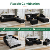 Modular Sectional Sofa Convertible U Shaped Couch with Reversible Chaise Velvet Modular