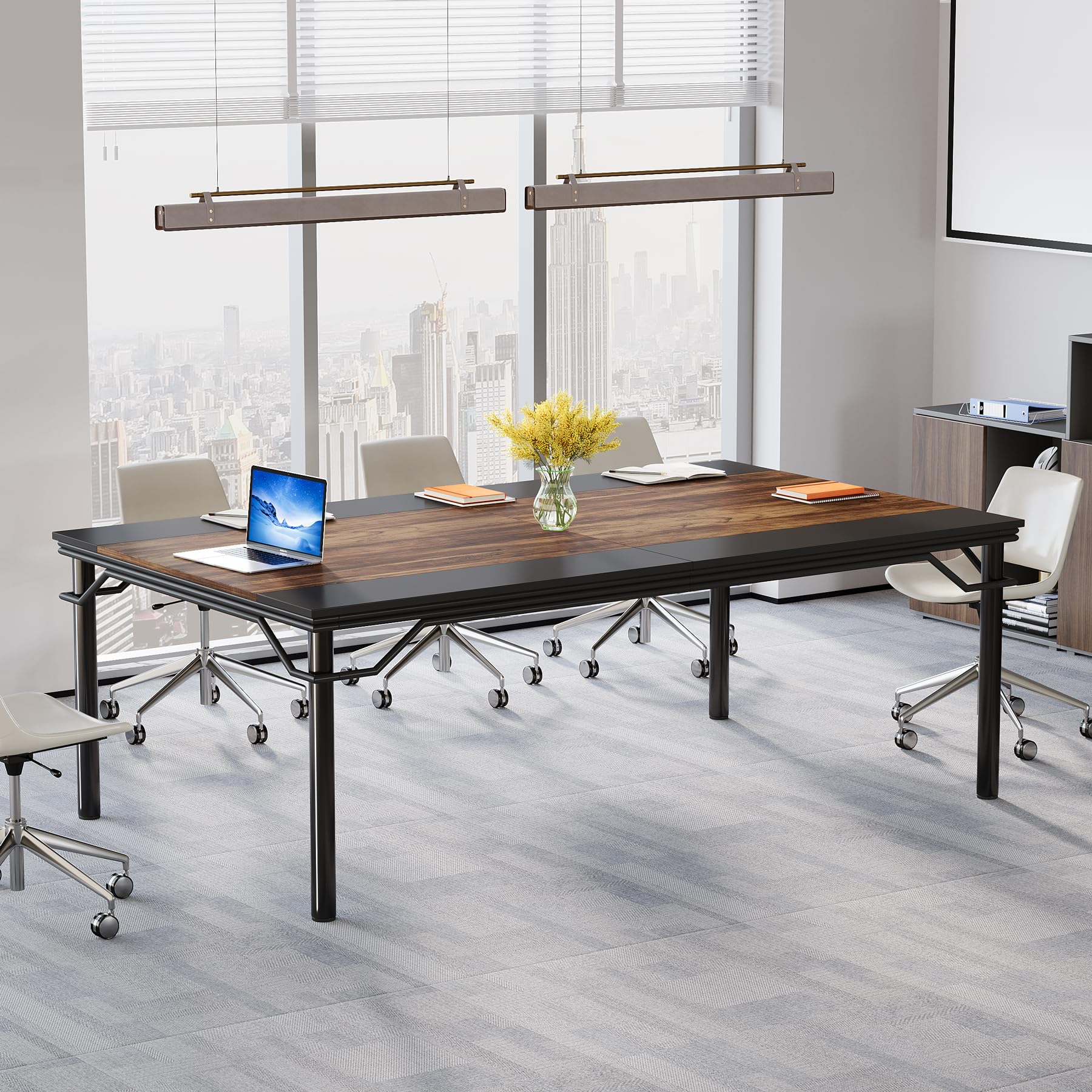 Conference Table,D Meeting Seminar Table, Large Rectangle Computer Desk