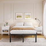 Bed Frame Queen Size, 14 Inch High Metal Platform Bed with Round Corner Leg