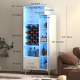 LED Liquor Wine Cabinet, Wine Bar Cabinet with USB Port, Bar Cabinets