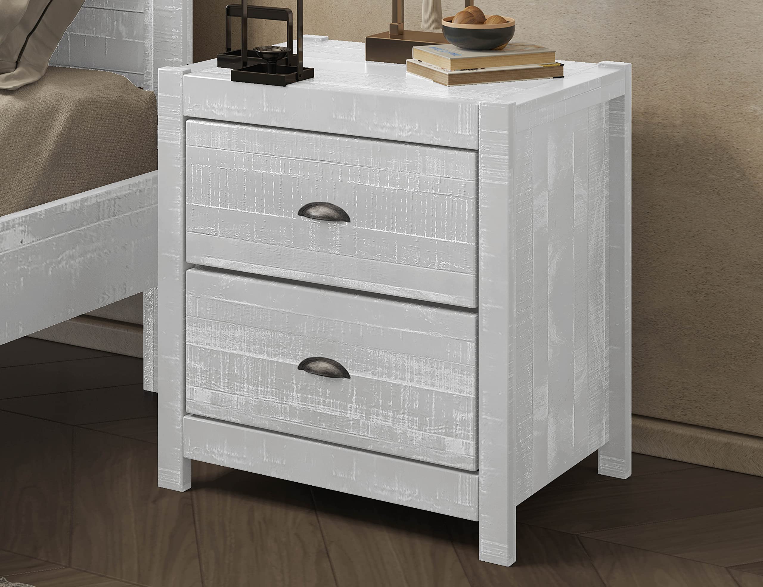 Nightstand Rustic Style Bedside Table Wood Frame End Table