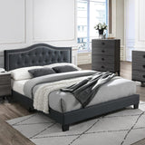 Twin Fabric Upholstered Bed, Charcoal