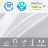 Size 1200 Thread-Count Siberian Goose Down Comforter, 100% Egyptian Cotton, White Stripe, 50Oz