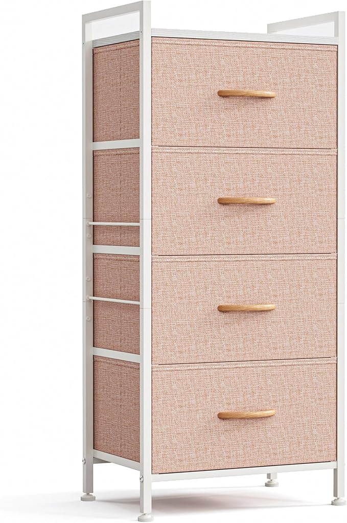 4 Drawer Dresser for Bedroom, Tall Dressers Storage Drawers
