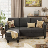 Convertible Sectional Sofa Couch, L-Shaped 3 Seat with Linen Fabric