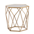 SEI Furniture Joelle Geometric Accent Table, Soft Gold, Antique Mirror - Bircata