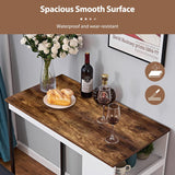 3-Piece Counter Height Dining Table Set with Storage Shelves