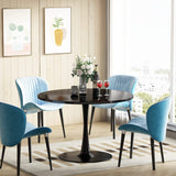 Modern Round, 31.5'' Tulip MDF Top & Metal Pedestal Base for Dining Living Room Cafe,