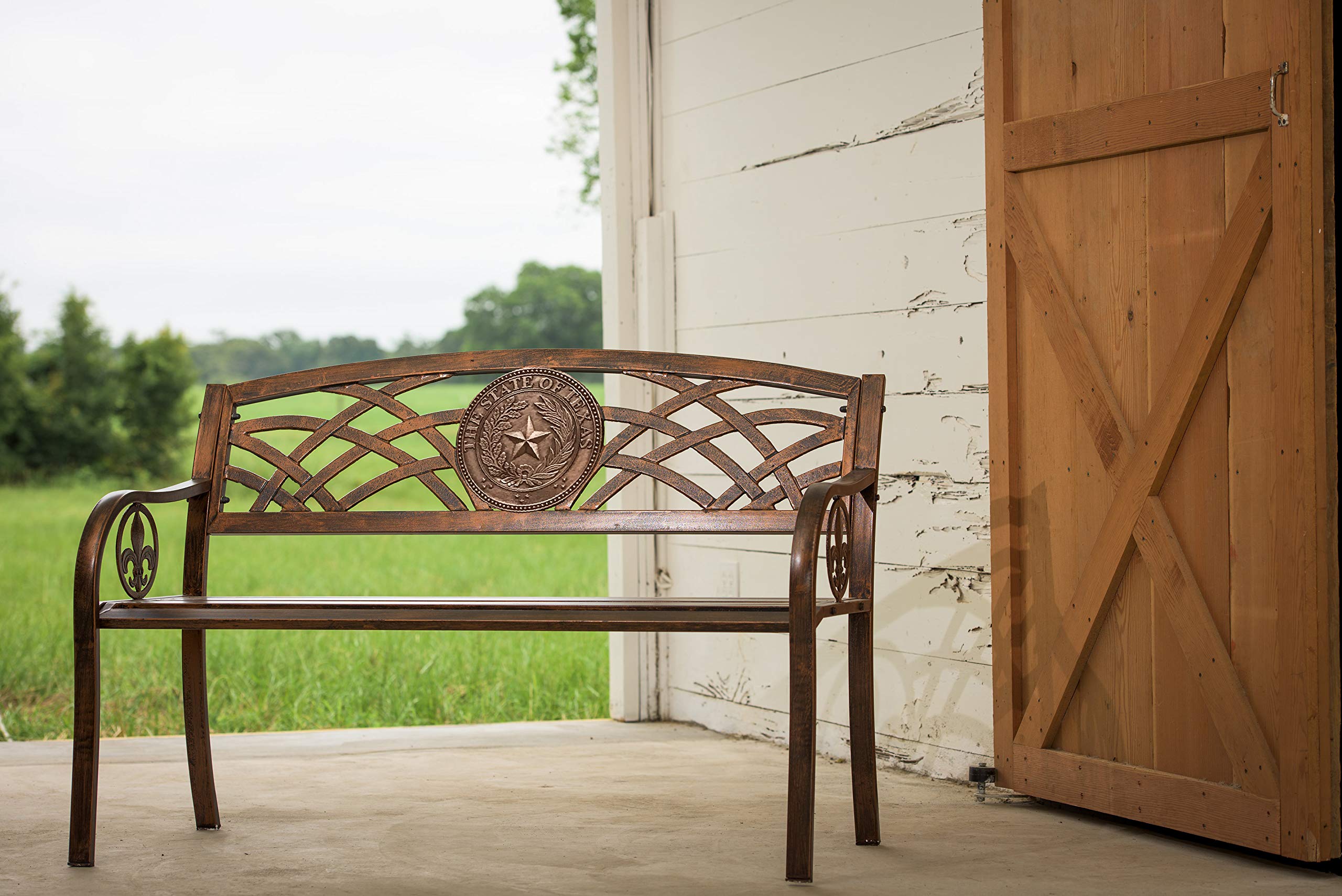 State Seal Metal Bench