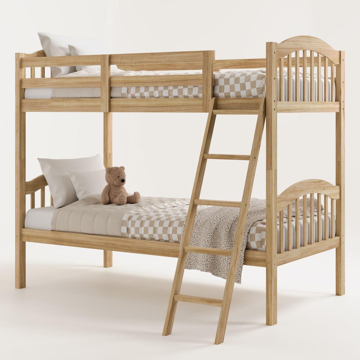 Long Horn Twin-Over-Twin Bunk Bed (Natural) - GREENGUARD Gold Certified