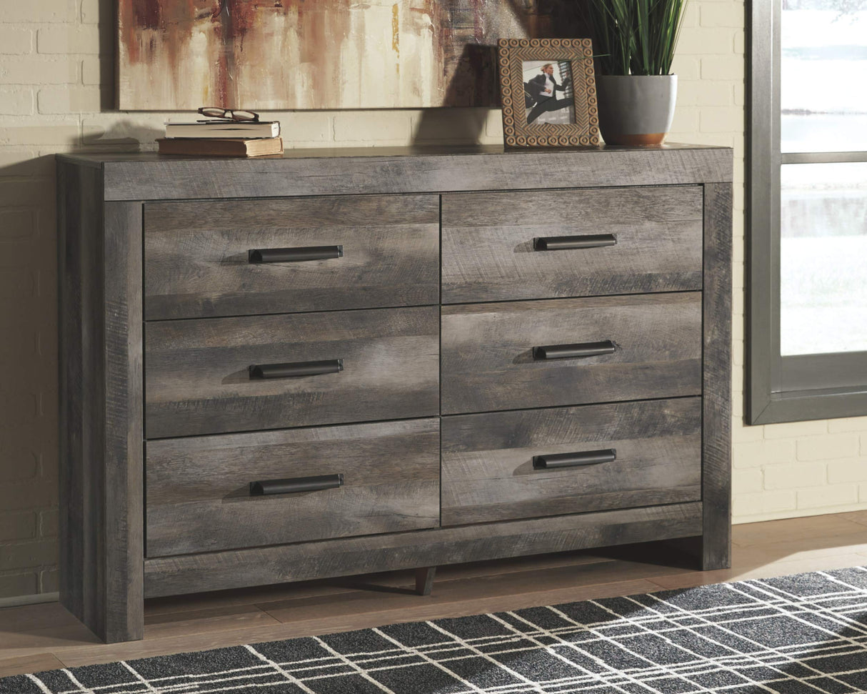 Wynnlow Rustic 6 Drawer Dresser, Weathered Gray