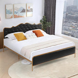 King Size Platform Bed Frame with Headboard and Storage Drawers of 4,