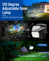 Solar Spot Lights Outdoor Waterproof 4 Pack IP65, 63 LED 3 Lighting Modes