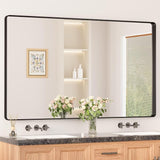 Black Mirrors for Wall, 60” x 36” Large Matte Black Bathroom Mirrors for Over Sink,