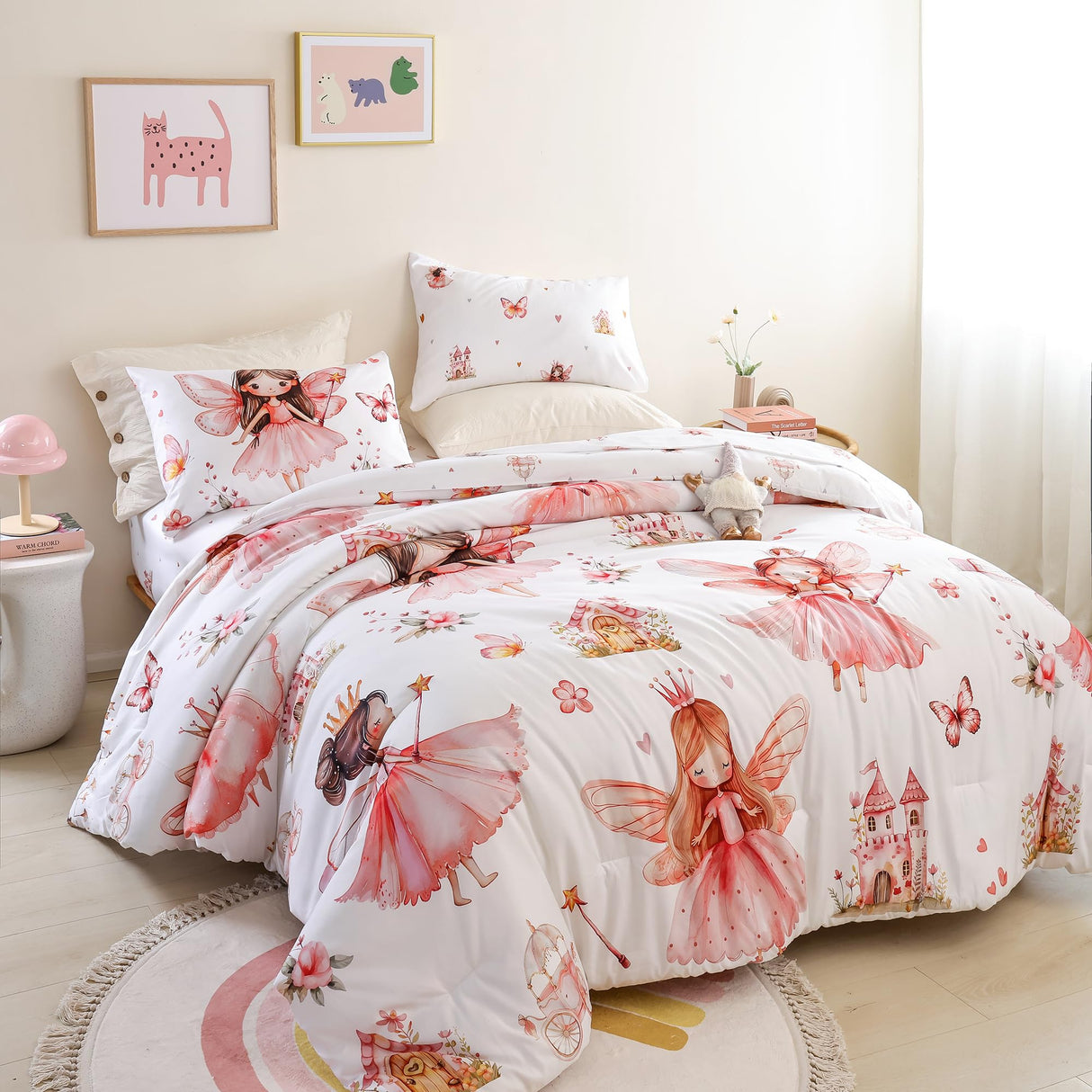 Queen Comforter Set 7 Pieces and 5 Pieces Twin Comforter Set for Girls