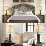 27.5" Farmhouse Table Lamps Set of 2 with USB Charging Ports