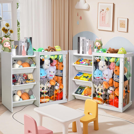 Toy Storage, 3 Tier Wooden Toy and Book Storage for Kids, Toy Organizers and Storage