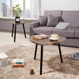 Coffee Table Set of 2 Triangular End Side Tables Modern Industrial Simple Nightstand