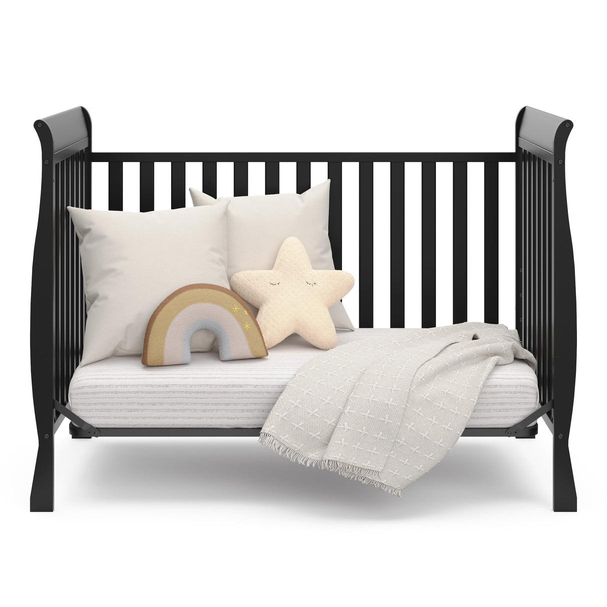 Maxwell Convertible Crib (Black) – GREENGUARD Gold Certified, Converts to Toddler Bed