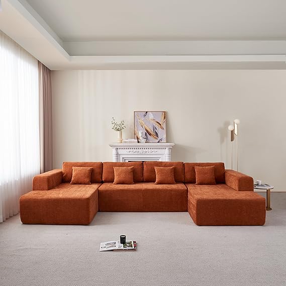 Modular Down Feather Filled Cloud Deep Seat Sectional Sofa Couch W/Reversible Chaises