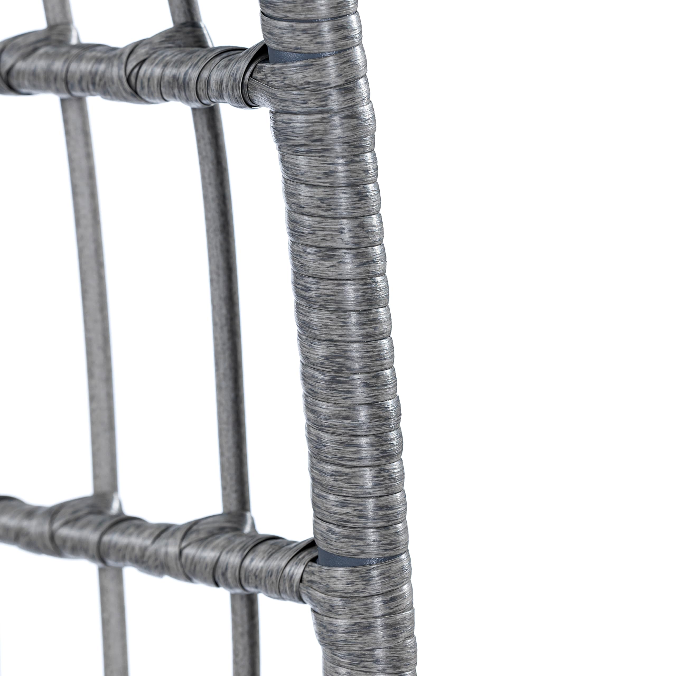 Commercial Indoor/Outdoor Swivel Lounge Chair, Oversized Wicker Egg Chair, 360 Degree Swivel, High Back, 4 Cushions, Gray