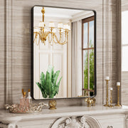 Inch Rounded Rectangle Matte Framed Wall Mounted Mirror
