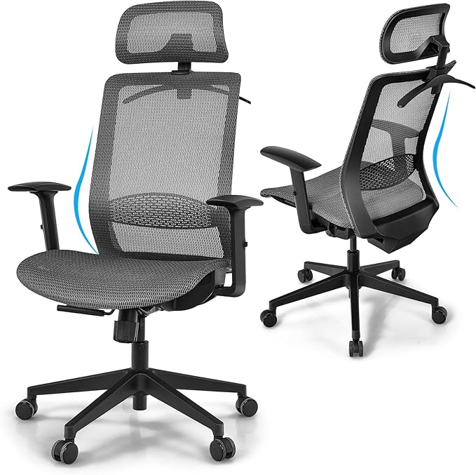 Ergonomic Mesh Office Chair - High Back Computer Desk Tilt Lock Mesh Seat