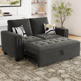 Belffin Modular Sectional Sleeper Sofa with Pull Out Couch Bed Modular Sleeper Loveseat Sectional Sofa Velvet Fabric for Living Room Apartment Grey