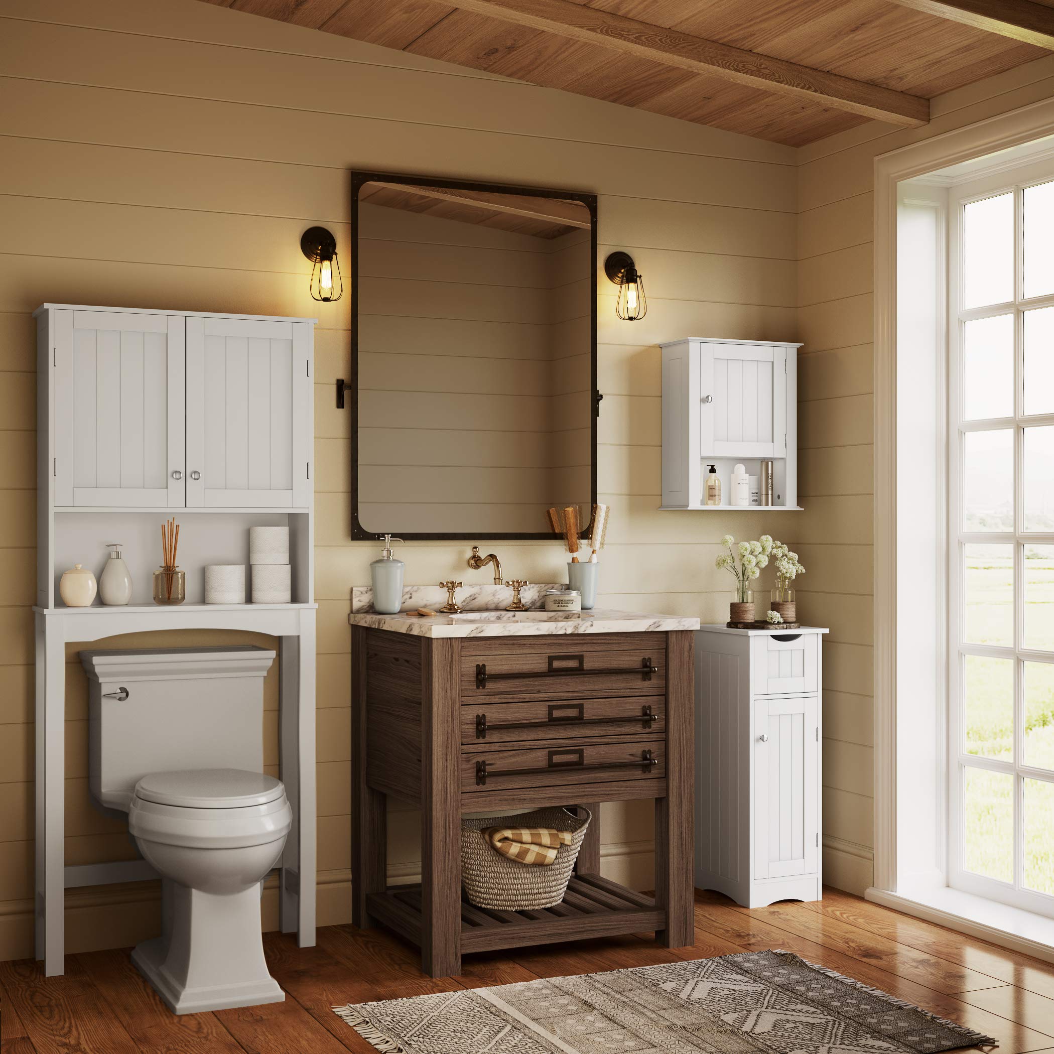 Slim, White Ashland Cabinet with Drawer