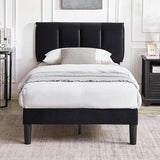 Queen Bed Frame with Upholstered Headboard, Heavy-duty Platform Bedframe