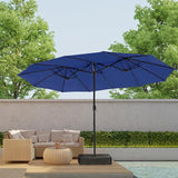 15ft Large Patio Umbrella, Outdoor Double-Sided Market Umbrella with Crank Handle,